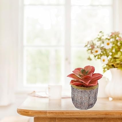 1 PCS Mini Artificial Succulent with Ceramic Pot Exquisite Faux Plant to Add Charm to Your Home, Perfect for Gifting, Office, Home Decor