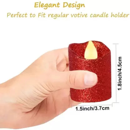 Acrylic Glitter Votive led Candle Tea Light Candle Candle 12 pcs