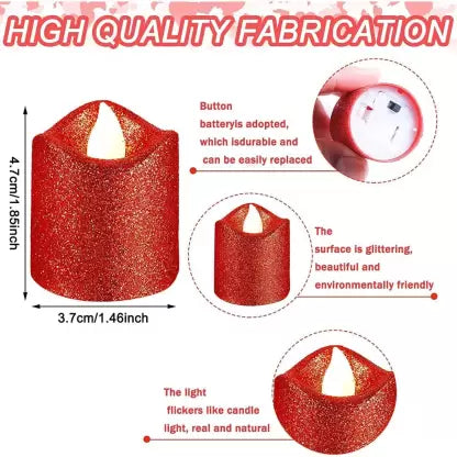 Acrylic Glitter Votive led Candle Tea Light Candle Candle 12 pcs