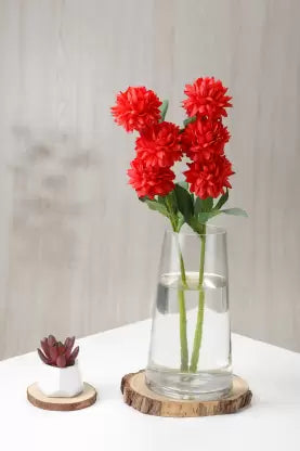 2 Pcs Dahlia Artificial Flower For Home, Balcony, Indoor, Outdoor Decoration Pink Dahalia Artificial Flower  (44 cm, Pack of 2)