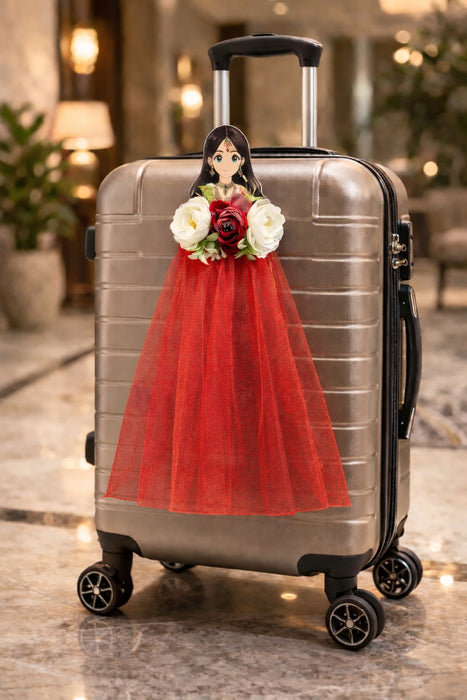 Princess Topper Cutout/ SuitcaseTopper Net Band with Glue Drop | DIY Decorative Cutout for Trousseau Packing, Wedding Gifting, Return Gifts, Bags & Trolley Bag Decor