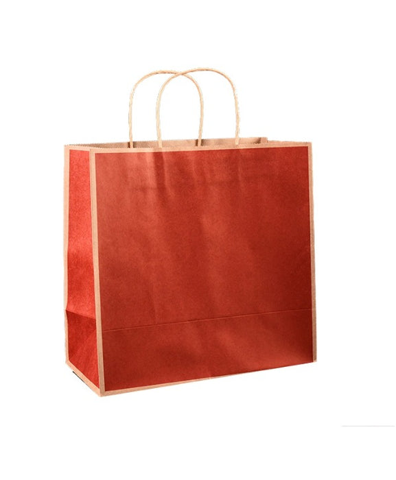 Large Size RED (27X32X11 cm) Paper Bags With Handle Gift Paper bag, Carry Bags, gift For Valentine Gifting, marriage Return Gifts, Birthday, Wedding, Party, Season's Greetings