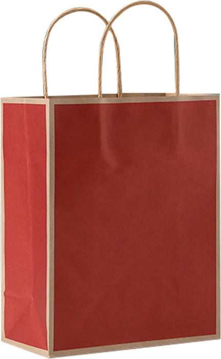 Small Size RED (21 X15 X8 cm) Paper Bags With Handle Gift Paper bag, Carry Bags, gift For Valentine Gifting, marriage Return Gifts, Birthday, Wedding, Party, Season's Greetings