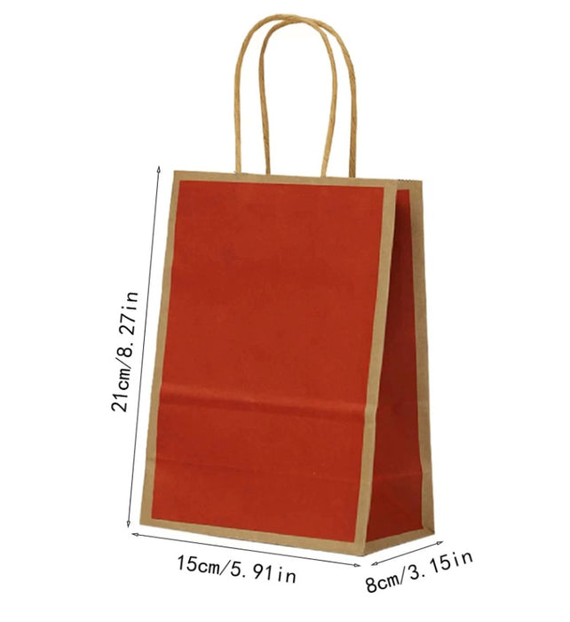 Small Size RED (21 X15 X8 cm) Paper Bags With Handle Gift Paper bag, Carry Bags, gift For Valentine Gifting, marriage Return Gifts, Birthday, Wedding, Party, Season's Greetings