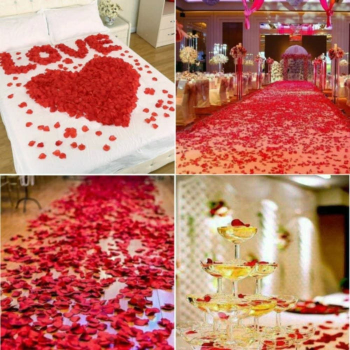 Artificial Rose Petals for Decoration Perfect for Her Him Valentine’s Day Romantic Decor for Wedding Anniversary New Year Candle Light Dinner Bedroom Table Party Decor.