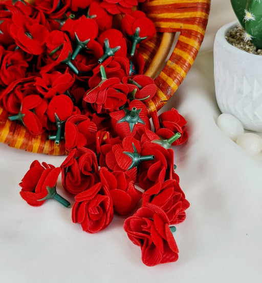 50 Pcs Small Beautiful stemless Artificial Flowers Roses for Decorating Purposes and DIY, Crafting, Home Decor, Festival, Pooja Room, Diwali Decoration, Potpourri