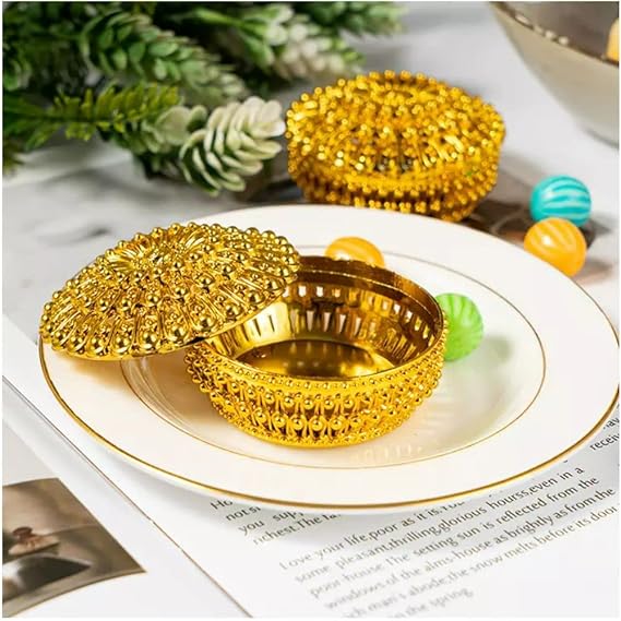 Acrylic Golden Decorative Box for Mini Storage,Wedding Gift,Return Gift, Christmas Gift Box, Ring Jewelry, Candy Storage Container Case Diy, Decoration Items