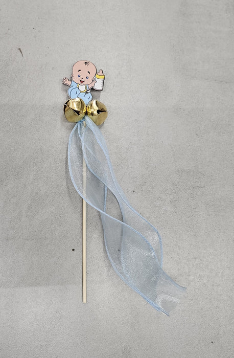 Baby Ghungroo Stick 10 Inch | Decorative Bell Stick for Baby Announcement, Baby Shower, Baby Girl & Boy, Kids Dance, Party & Festive Use