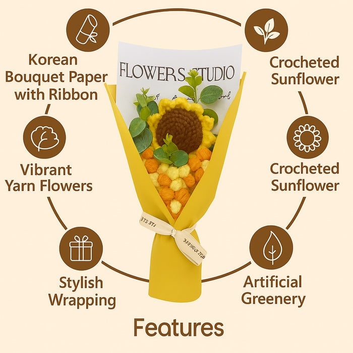 1 pcs Ready to use Crochet bouquet for Gifting