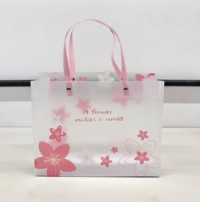Floral PVC Gift Bags 8×10×4 inches
