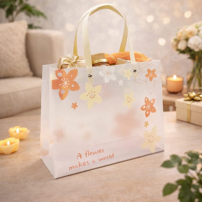 Floral PVC Gift Bags 8×10×4 inches