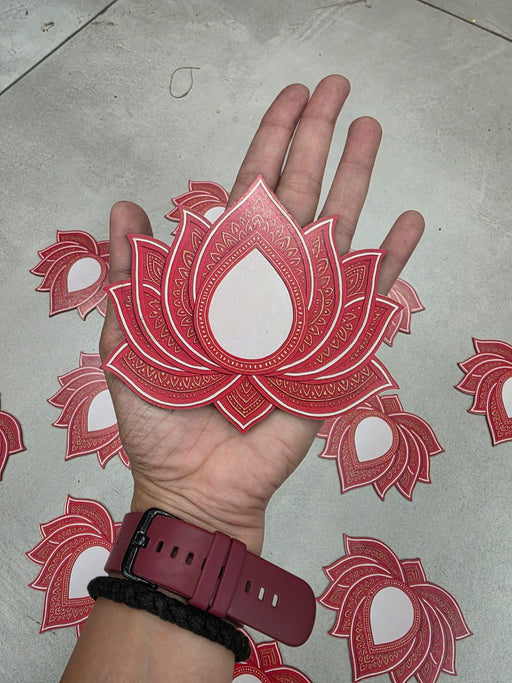 12 Pcs Lotus MDF Cutouts (5 Inch) | BJP Lotus Diwali Decoration | DIY Craft, Wall & Festival Décor