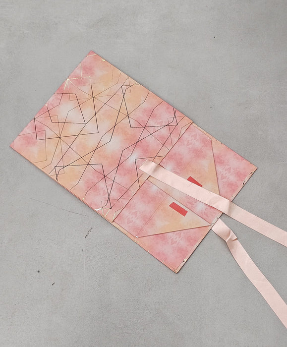 2 Pcs (26 x 21 x 11 cm) Multipurpose Decorative Folding Paper Cardboard/Rigid Box with satin ribbon,DIY Box for Gift Hamper,Valentine Gifting,Wedding gifing.