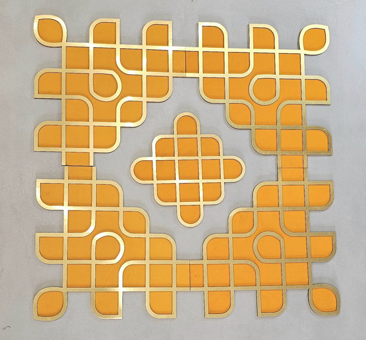 1 Pc Kolam Rangoli 3ft x 3ft [36 inch] – Wedding, Haldi & Mehndi Ceremony Decor