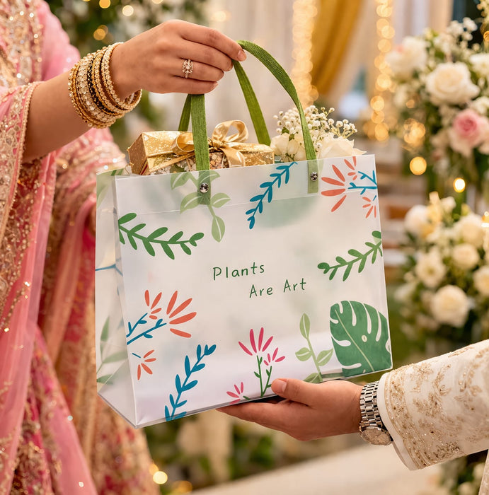 Floral PVC Gift Bags 8×10×4 inches