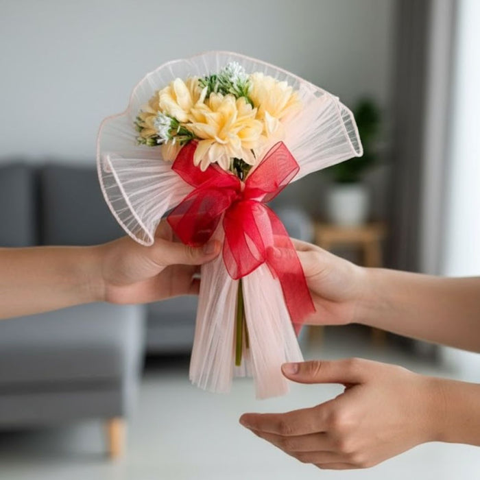 1 pcs Ready to Use Dahlia Bunch Bouquet (size - 11 inch)