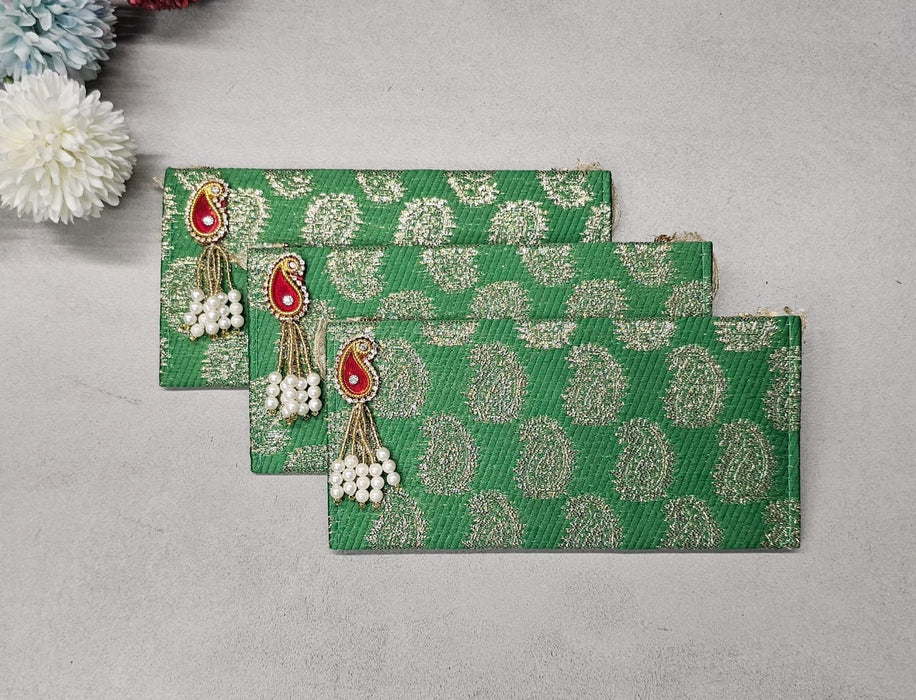 3 Pcs Affordable Fabric Shagun Envelope for Wedding & Gifting