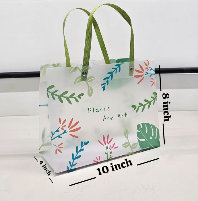 Floral PVC Gift Bags 8×10×4 inches