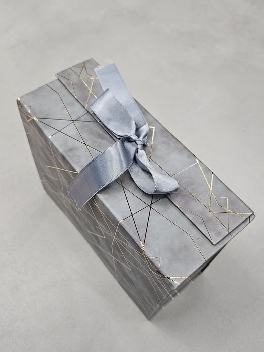 2 Pcs (26 x 21 x 11 cm) Multipurpose Decorative Folding Paper Cardboard/Rigid Box with satin ribbon,DIY Box for Gift Hamper,Valentine Gifting,Wedding gifing.