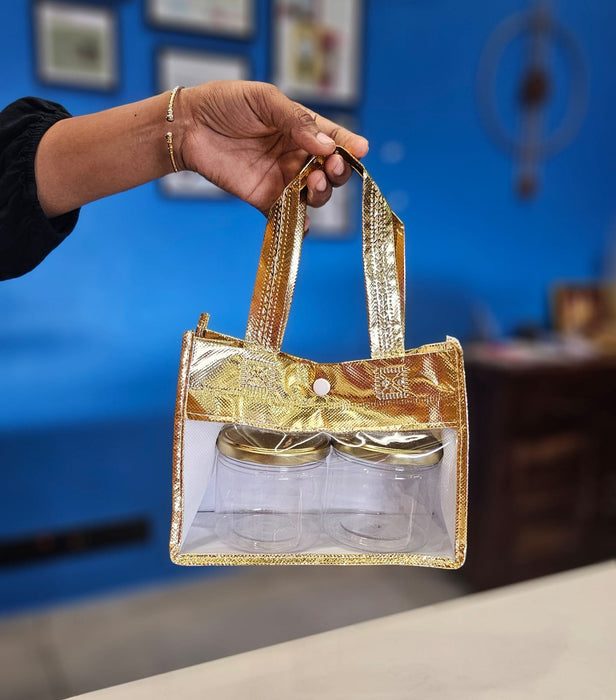 6 pcs.. Golden Transparent Window bag