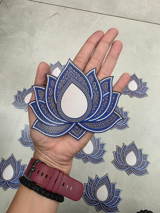 12 Pcs Lotus MDF Cutouts (5 Inch) | BJP Lotus Diwali Decoration | DIY Craft, Wall & Festival Décor