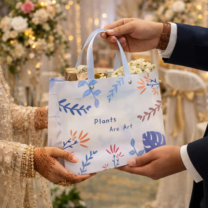 Floral PVC Gift Bags 8×10×4 inches