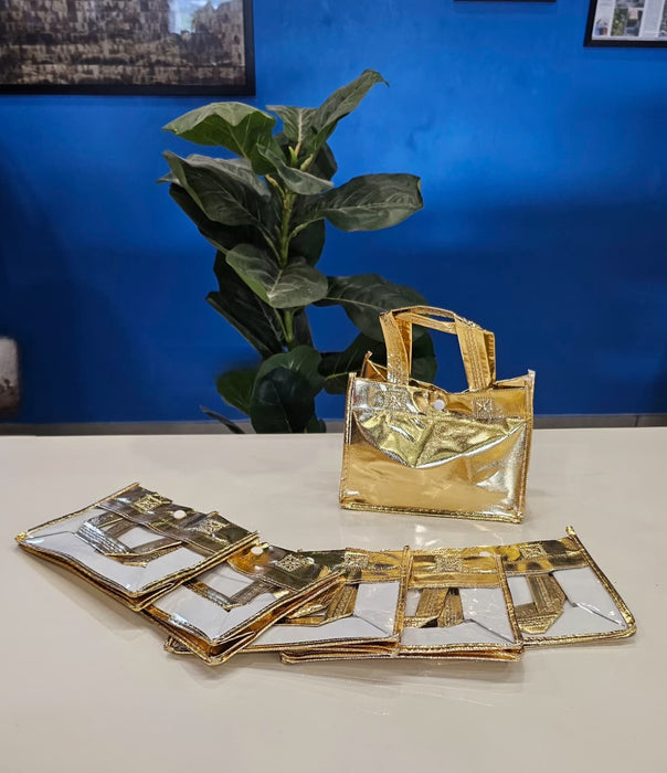 6 pcs.. Golden Transparent Window bag