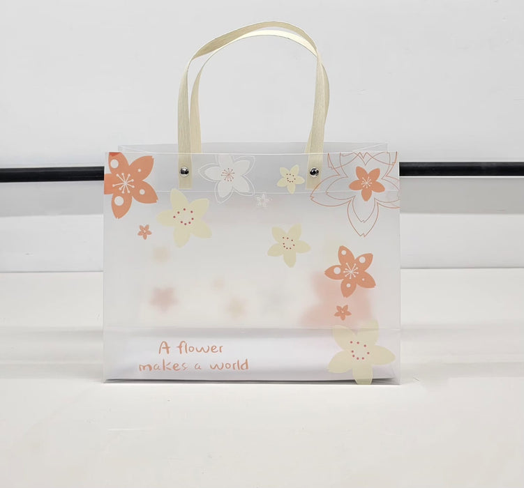 Floral PVC Gift Bags 8×10×4 inches