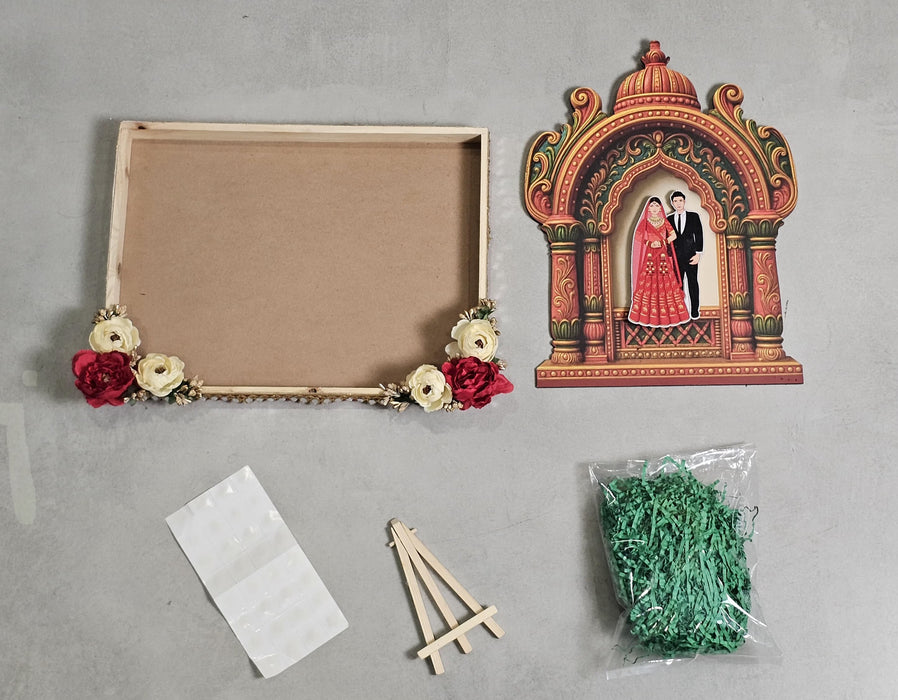 Invitation Card Platter – Ready to Use Folding Tray for Jewellery, Varmala & Wedding Packing