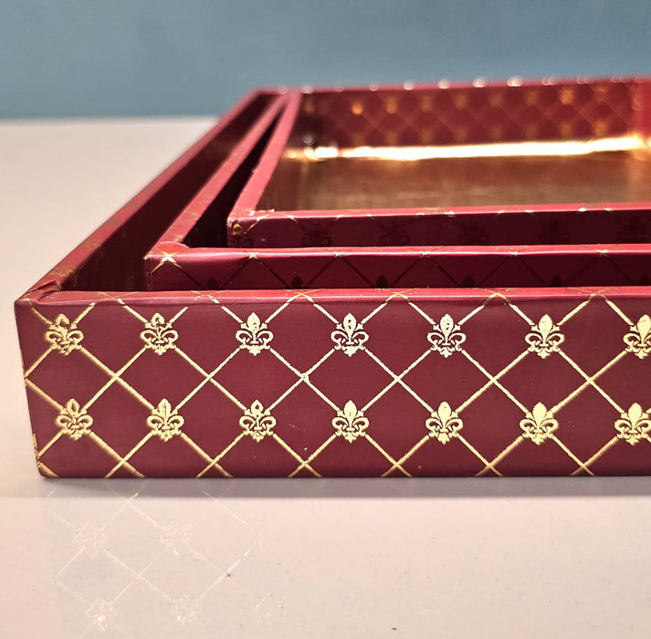 3 Pcs Multipurpose Golden MDF Cardboard Trays – Decorative Hamper & Gifting Packaging Set (9x12, 10x14, 12x16 Inches)
