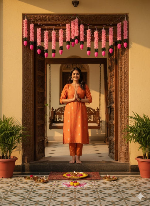 10 Pcs Lotus Ladi | Washable, Affordable Decoration for Diwali, Home & Festive Events