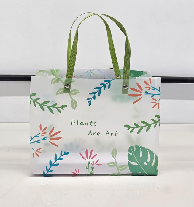 Floral PVC Gift Bags 8×10×4 inches