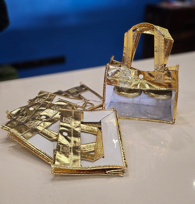 6 pcs.. Golden Transparent Window bag