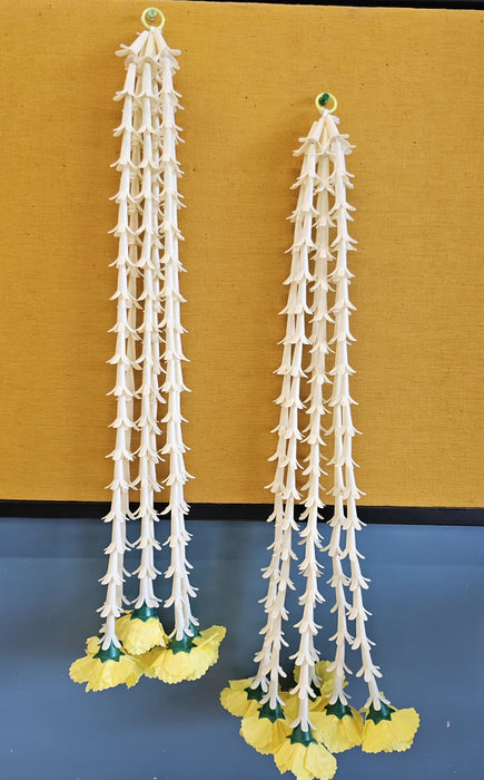 2 Pcs [12 Ladi] Carnation  Rajnigandha , Galgota Long Side Hanging (25 inch) | Home, Diwali & Event Décor