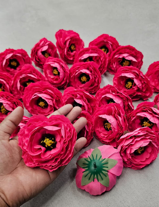 12 Pcs Silk Rose Flower for Gifting, Home, Mandir Pooja Table, Cake Decor, Bouquet Making, Backdrop, DIY Art Craft