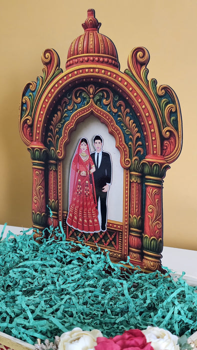 Invitation Card Platter – Ready to Use Folding Tray for Jewellery, Varmala & Wedding Packing