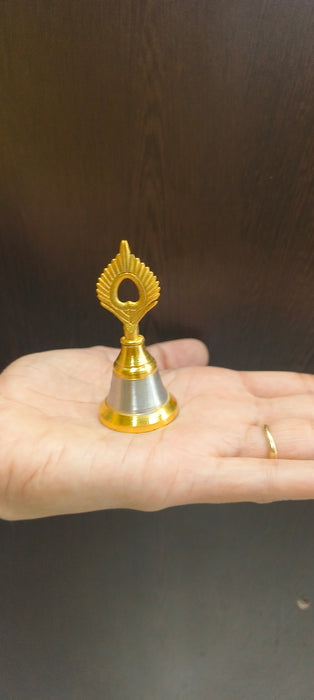 6 pcs Wedding Bell (Gantdi)for Home Mandir Décor, Marriage gungroo,Shadi -Sagai, Engagment,bride entry, aarti,Magal Phera bell, Barati Swagat, Varmala,christmas bell Stick, pooja, puja mandir (size 7 cm)