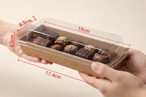 Transparent Plastic Lid  Packing Box With Laminated Cardboard Box | Cake, Cookies, Chocolate Tart, Sandwich & Bakery Packaging Box