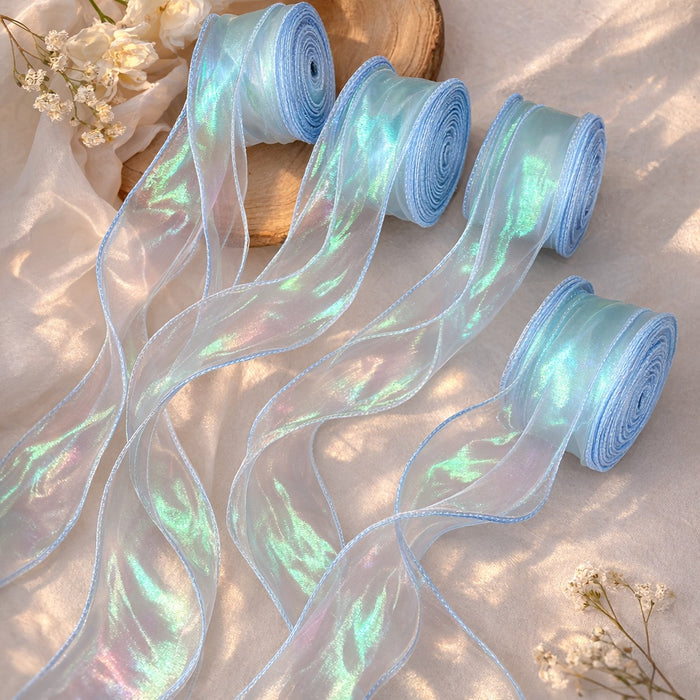 Shiny Organza Ribbon Roll for Decoration & Gift Packing – 1.5 Inch Wide Decorative Ribbon for Wedding, Hamper Packing, Craft & Gift Wrapping (Approx. 8 Meter Roll)