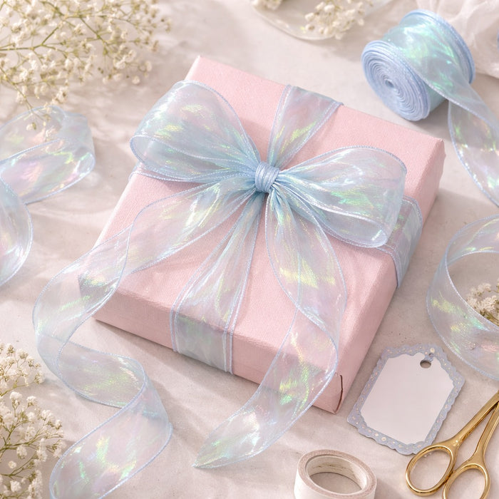 Shiny Organza Ribbon Roll for Decoration & Gift Packing – 1.5 Inch Wide Decorative Ribbon for Wedding, Hamper Packing, Craft & Gift Wrapping (Approx. 8 Meter Roll)