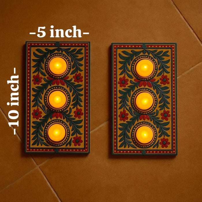 Pack of 2 India’s First 3D Tea Light | With Free 6 Candles & DIY Mirror Kit (Glue Included)
