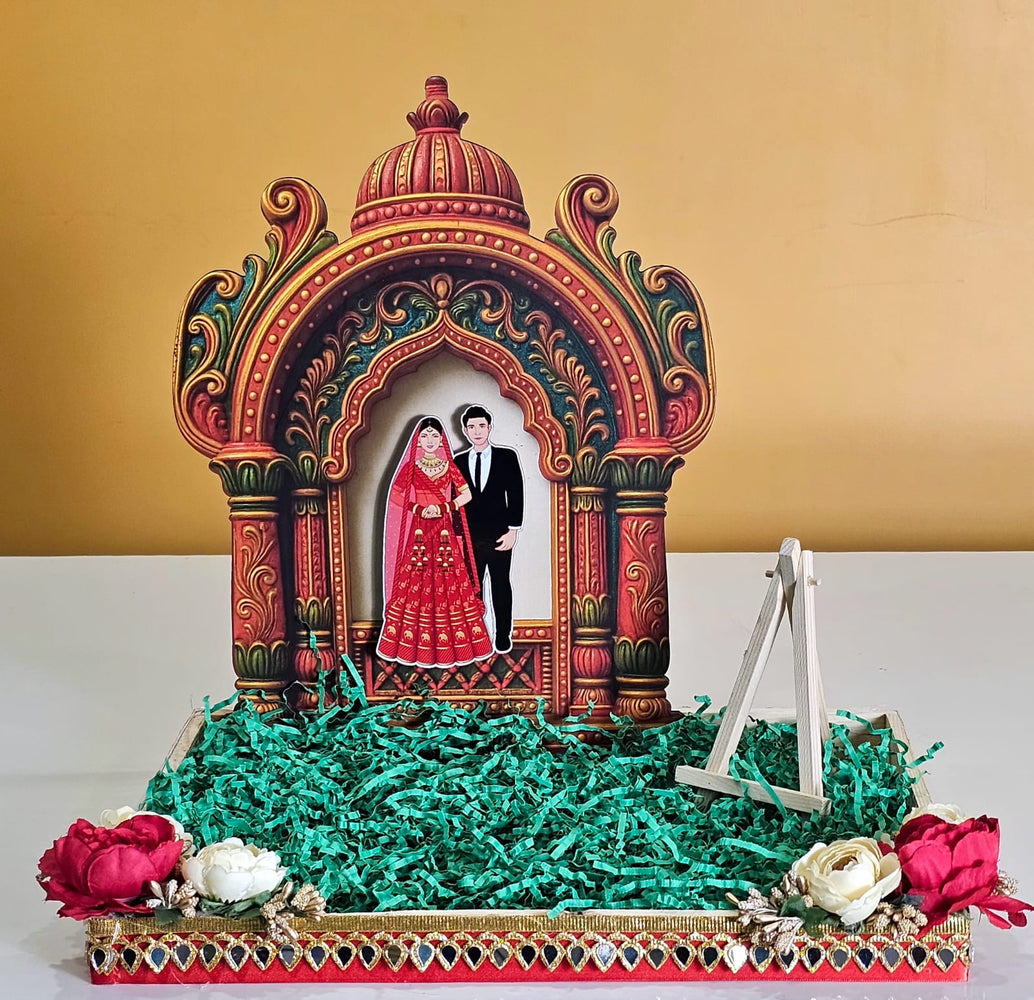 Invitation Card Platter – Ready to Use Folding Tray for Jewellery, Varmala & Wedding Packing