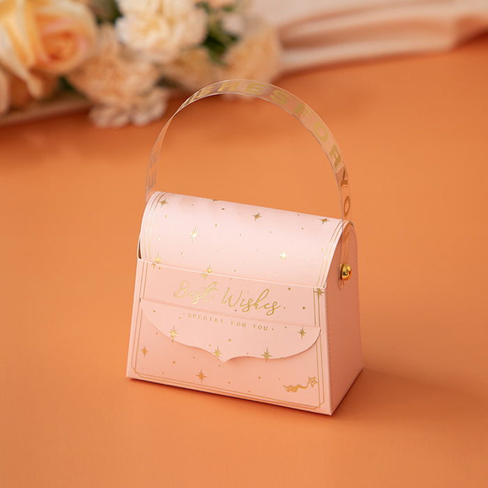 20 pcs Decorative Folding Storage Box/ Purse style for Return Gift, Birthday, Valentine's Day - Boxes, Perfect for Packing Chocolate, Dry Fruits, and Invitations (Peach/Pink)