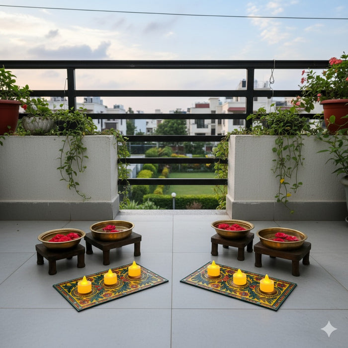 Pack of 2 India’s First 3D Tea Light | With Free 6 Candles & DIY Mirror Kit (Glue Included)