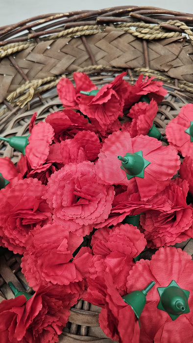24 Pcs Carnation flower for Gifting, Home, Mandir Pooja Table, Cake Decor, Bouquet Making, Backdrop, DIY Art Craft