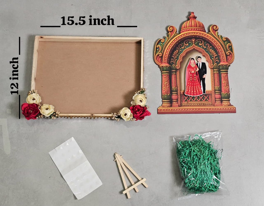 Invitation Card Platter – Ready to Use Folding Tray for Jewellery, Varmala & Wedding Packing