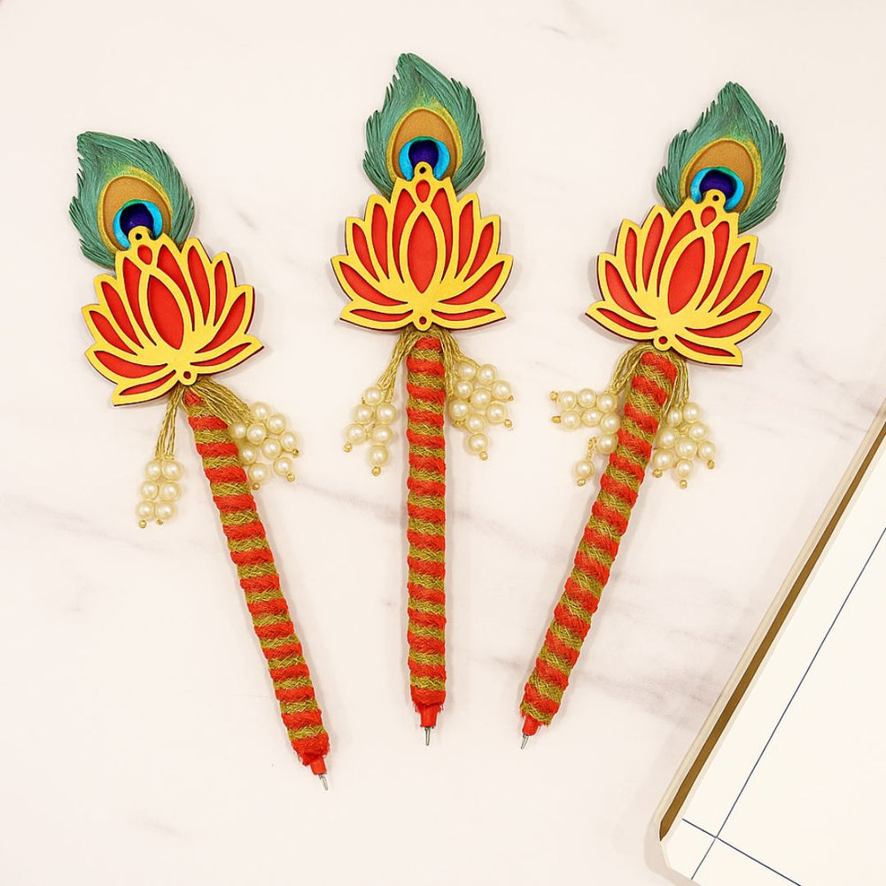 2 Pcs Unique Kankotri Lekhan/ Marriage Wedding Ceremoney Pen Shadi Mubarak pen For Groom And Bride Wedding Pen.