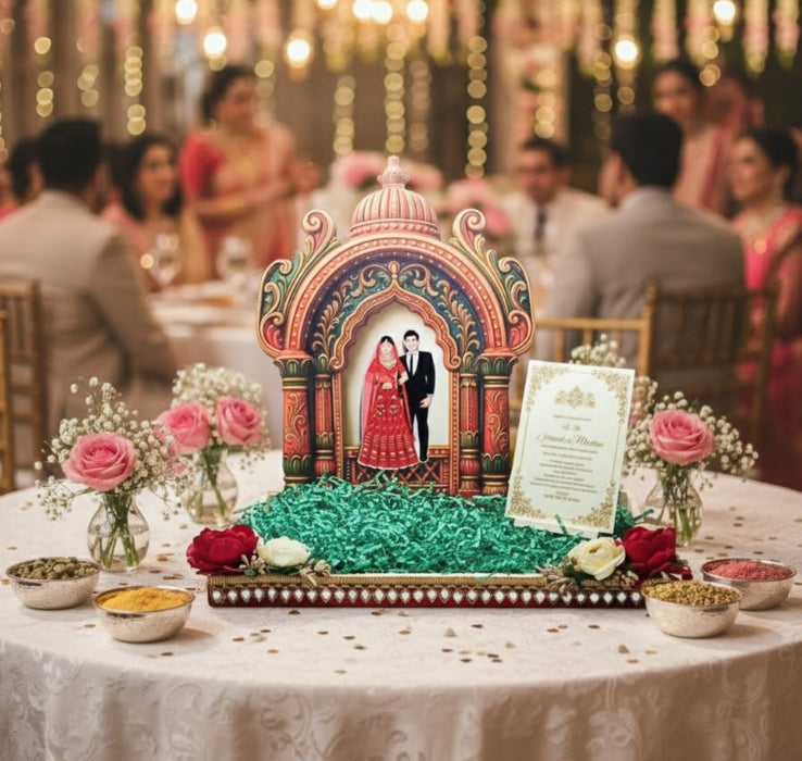 Invitation Card Platter – Ready to Use Folding Tray for Jewellery, Varmala & Wedding Packing