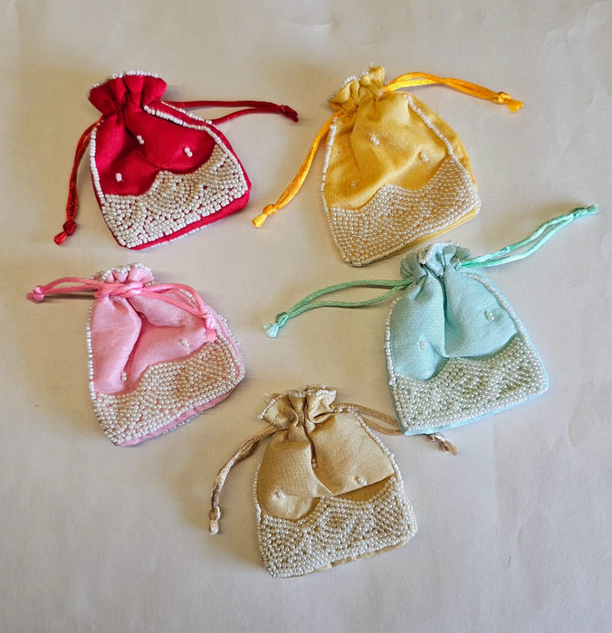 3 Pcs Small mini Jute Potli Bags Coin Pouch for Marriage, Return, Birthday Gifting | Handmade Bags for functions, Rakhi,Raksha bandhan,Gifts Packing, jewellery, Sweets, Dry fruits, chocolate, Party.