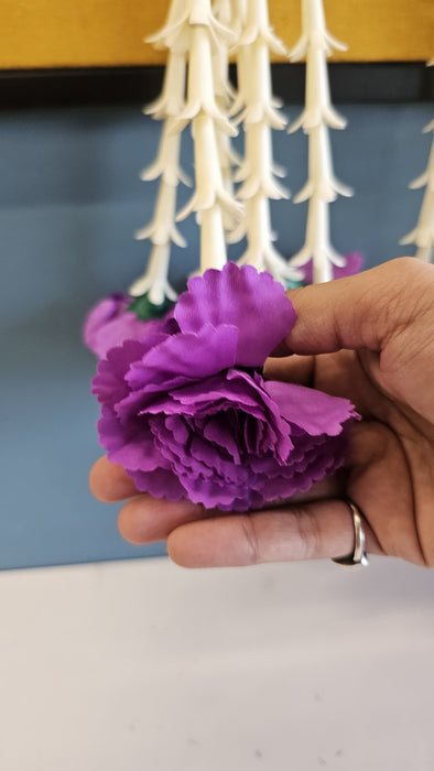 2 Pcs [12 Ladi] Carnation  Rajnigandha , Galgota Long Side Hanging (25 inch) | Home, Diwali & Event Décor